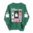 thumbnail image 2 of Spooky Season Sweatshirt Womens Ghost Graphic Pullover Crew Neck Long Sleeve Loose Fit Casual Fall Tops Ribbed Cuffs and Hem Cute Halloween Long Sleeve Sweatshirt, 2 of 7