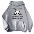 thumbnail image 1 of Gibobby Sudaderas universitarias con capucha Sudadera con capucha con estampado de panda y para mujer con bolsillo con cordón （Gris， S), 1 of 3