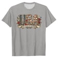 thumbnail image 4 of Puliio 250th Anniversary USA Tee Women's USA 250 Years of Freedom Floral American Flag Graphic Patriotic T-Shirt Crewneck 4th of July Tshirt, 4 of 4