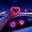 Pink, variant on 2PCS Solar Powered Wireless LED Heart Shape C-Pillar Neon Light, Five Lighting Modes Wireless LED Car Interior Decoration, Romantic Ambient Gift for Couples