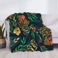 thumbnail image 3 of Yiaed Tropical Tribe Mask Print Blanket Throw Blanket Soft Cozy Flannel Blanket for Home Bed Sofa Couch Chair-50"x40", 3 of 6