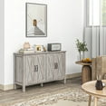 thumbnail image 6 of CoSoTower Buffet Cabinet, 47" Sideboard with 4 Barn Doors and 2 Adjustable Shelves, Farmhouse Coffee Bar Cabinet, Gray Wood Grain, 6 of 9