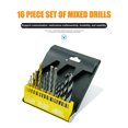 thumbnail image 2 of 16pcs Multi Drill Bit Set Point Steel Bits All In A Tray Case Coated Drill Bit Set Ideal Drilling In Wood Cast Iron, 2 of 4