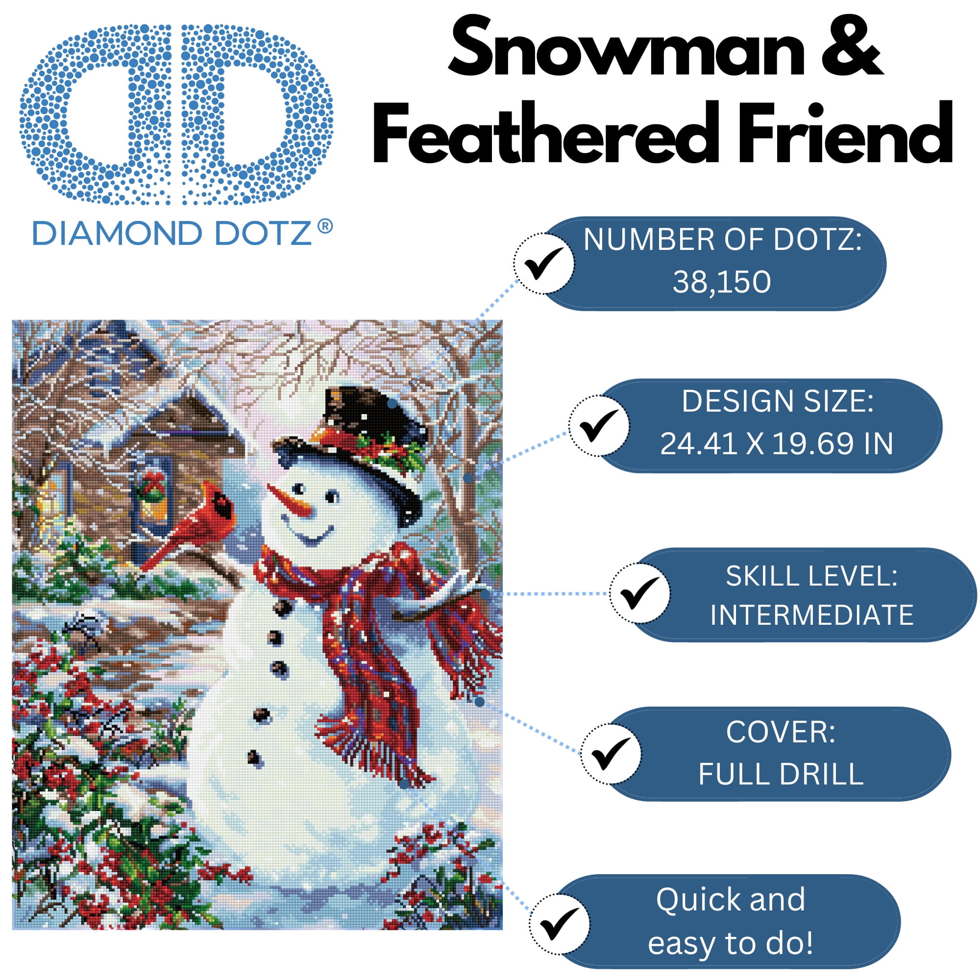 Diamond Dotz® Snowman & Feathered Friend Diamond Painting