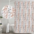 thumbnail image 5 of 66x72 Inch Shower Curtains for Bathroom, Orange Grey Botanical Fabric Bath Curtain Decor, Spring Floral Summer Farmhouse Waterproof Restroom Curtains Shower Set Accessories with 12 Hooks 66 Inch, 5 of 7