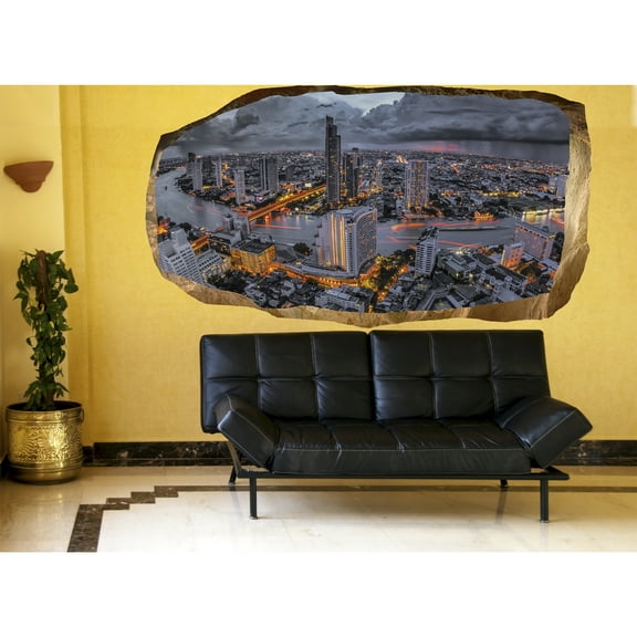 Startonight 3D Mural Wall Art Photo Decor Life in Speed on the City  Amazing Dual View Surprise Wall Mural Wallpaper for Bedroom Urban Large 47.24 ‘’ By 86.61 ‘’