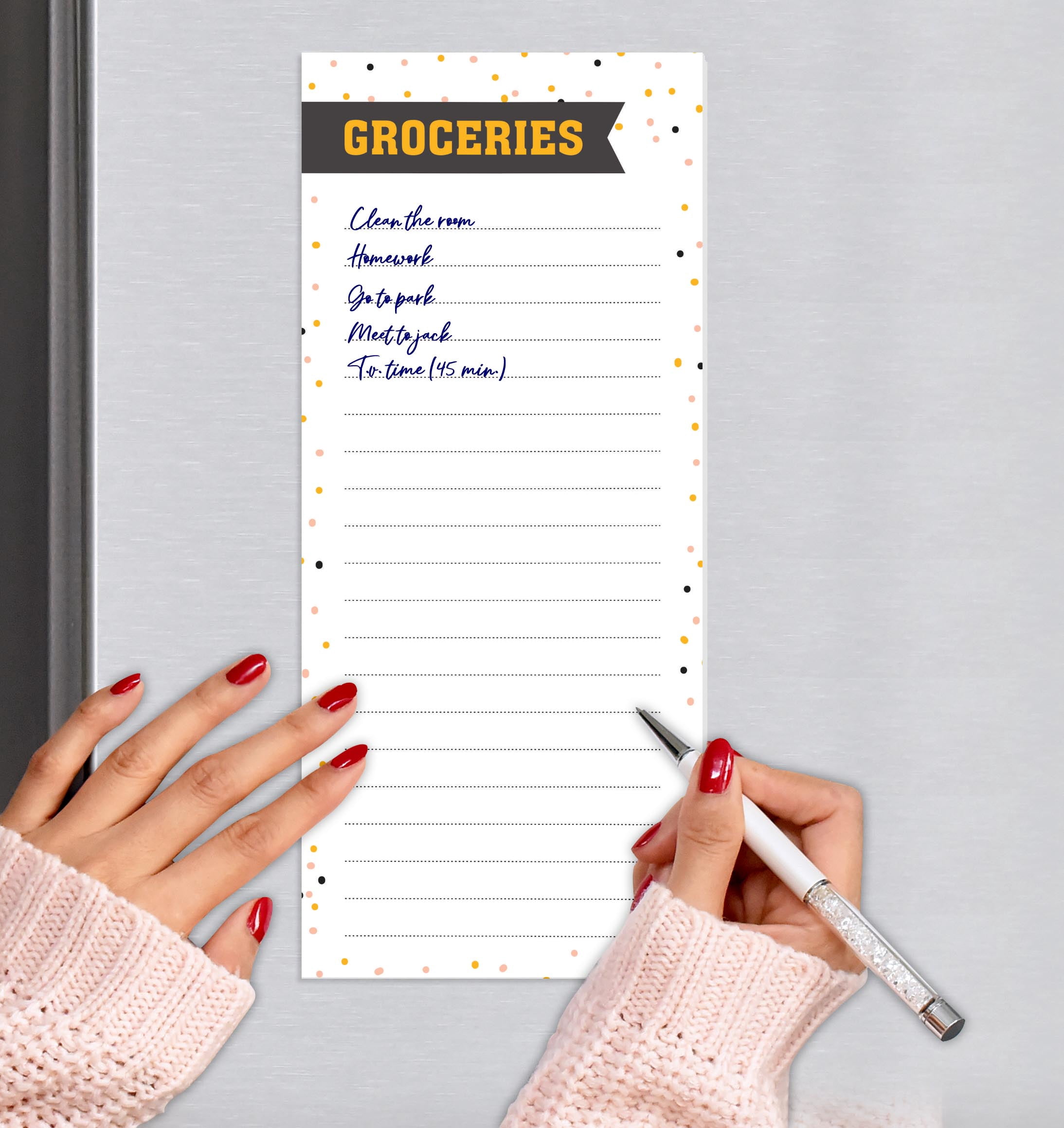 Inkdotpot Pack of 3 Magnetic Fridge To-Do List Notepads- Magnetic Memo Pads For Refrigerator-(50 Sheets Each)-W9