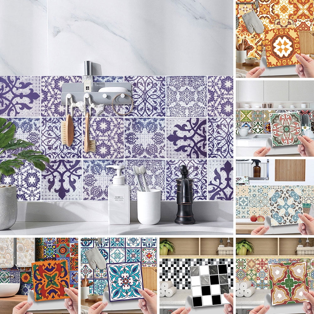 Details about   24X Peel and stick Tile Backsplash Self Adhesive Kitchen Bathroom Wall Decor 