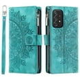 thumbnail image 2 of K-Lion for Samsung Galaxy A54 5G Wallet Case, Classical Embossed Pattern PU Leather Soft TPU Card Slots Zipper Pocket Magnetic Closure Lanyard Crossbody Shoulder Strap Kickstand Function Case,Green, 2 of 6
