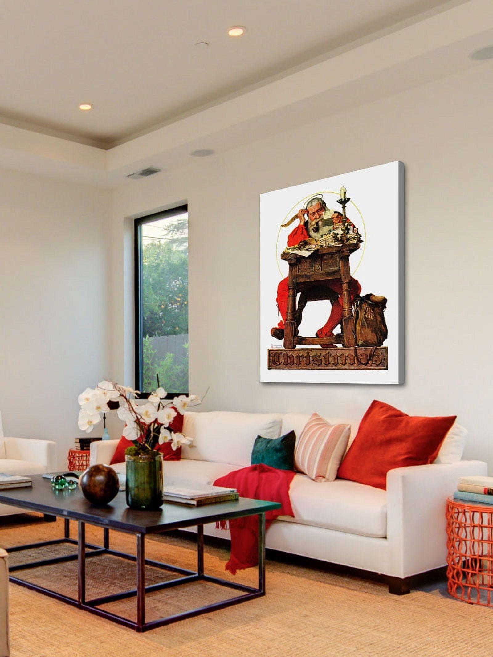 Marmont Hill "Santa at His Desk" by Norman Rockwell Painting Print on Canvas