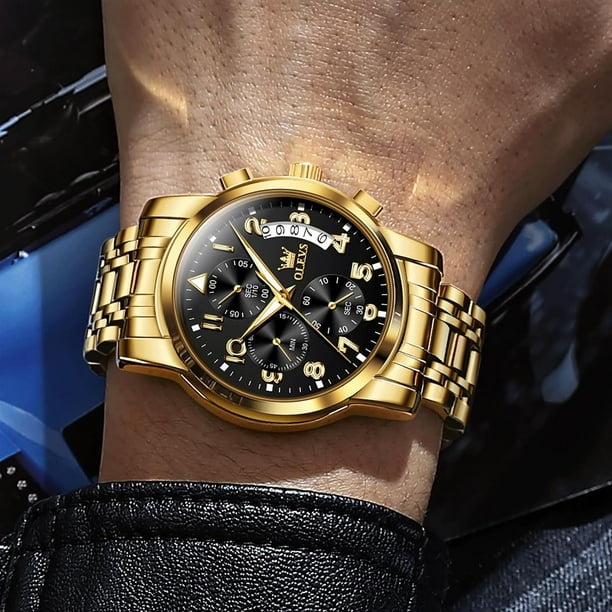 Men's Chronograph Watch, Big Face Multi-Functional Easy to Read