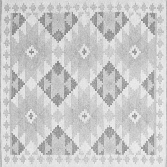 Ahgly Company Indoor Square Southwestern Gray Country Area Rugs, 8' Square