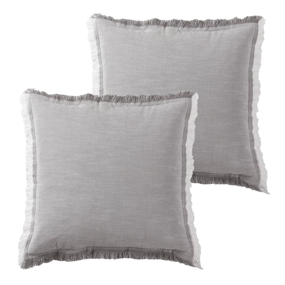 Better Homes & Gardens Decorative Throw Pillow, Cotton Fringe, Square, 20''x20'', 2 Pack