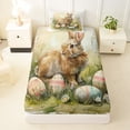 thumbnail image 3 of Erosebridal Easter Rabbit Eggs Twin Sheet Sets 3pcs For Children,Kids Festival Theme Bedding,Super Cozy Room Decor, 3 of 5