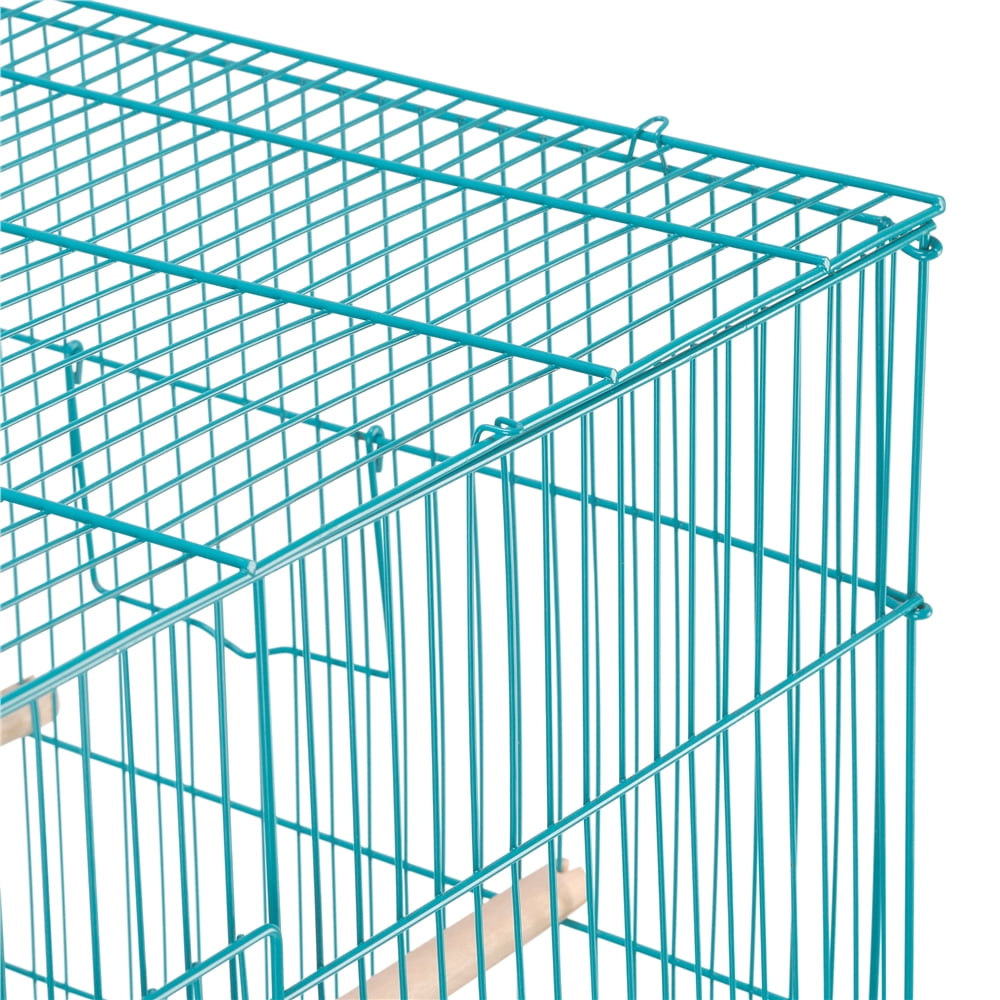Renwick Metal Flight Cage for Birds, Teal Blue