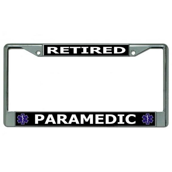Retired Paramedic Chrome License Plate Frame
