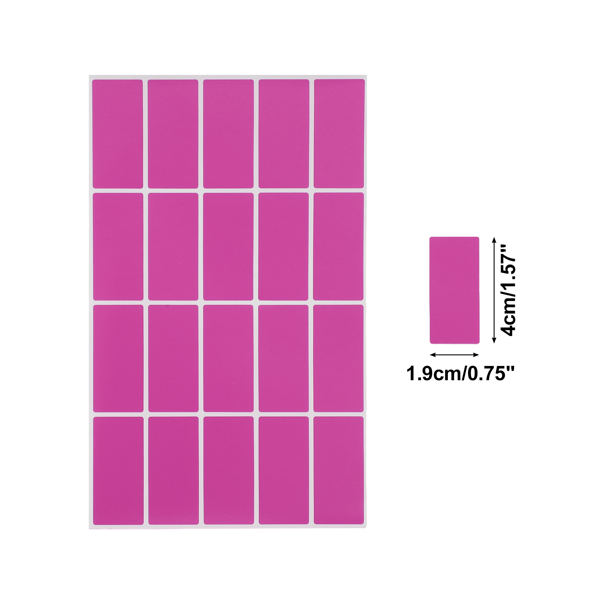Unique Bargains Handwritable Rectangle Gift Stickers 1.57"x0.75" 20 Pcs Rose Red