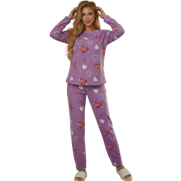 Pijama Afelpada Mujer Polar Pantalón Sudadera Ropa Invierno Invierno UNITALLA