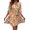 Sherbet, variant on Women's Ruffled Printed Surplice Mini Dress with Half Sleeves Tie Front Flowy Hem 100% Polyester Fabric Casual