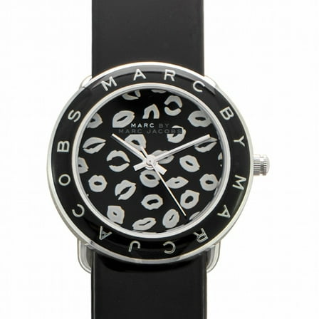 Marc By Marc Jacobs Women's Amy Lips Black Leather Watch 36MM MBM1163