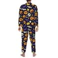 thumbnail image 2 of Halloween Costumes Mens Pajamas Set, ec908183-d6a7-4351-8097-6104c3d3a6aa Halloween Pajamas Button Down Long Sleeve Loungewear Halloween Sleepwear Pjs sets for Men, 2 of 7