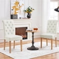 thumbnail image 4 of Yaheetech 2pcs Classic Fabric Upholstered Tufted Dining Chairs for Home and Restaurants, Beige, 4 of 8