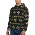 thumbnail image 3 of Bingfone Mardi Gras Fleur De Lis Men'S Drawstring Hoodie Long Sleeve Pocket Sweatshirts-3x-Large, 3 of 9
