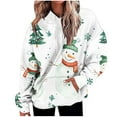 thumbnail image 4 of Uootdi Christmas Hoodies for Women Gift Fleece Christmas Classic Print Long Sleeve Sweatshirt Baggy Drawstring Pullover Winte r Warm Sweaters with Pocket, 4 of 7