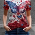 thumbnail image 5 of Ailaofu Women's Casual Short Sleeve T-Shirt Independence Day Print Crew Neck Top Comfortable Summer Everyday Shirt, 5 of 5