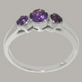 thumbnail image 3 of LBG British Made Stunning 10k White Gold Natural Amethyst Womens Engagement Ring - 33 size options - Size 8.5, 3 of 6