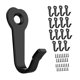 thumbnail image 1 of 15 ganchos de pared de hierro resistentes con clavos, multiusos, ahorran espacio. Negro, 1 of 9