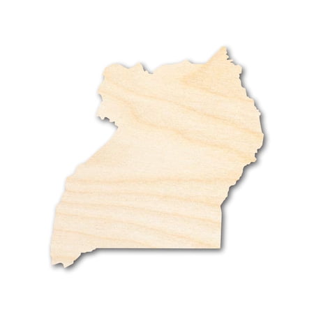 Unfinished Wood Uganda Country Shape - East Africa Craft - up to 46" DIY 18" / 1/4"