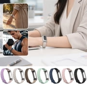Magnetic Silicone Watch Band Compatible with Google Fitbit Air, Quick-Release Replacement Strap with Metal Accent Design