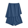 thumbnail image 6 of Yoga Sets for Women Strapless 2 Piece Shorts Sets Women Sleeveless Ruched Flowy Tube Tops with Shorts for Summer Vacation Navy M, 6 of 6