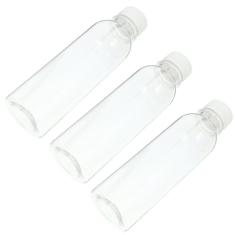 Pack of 20 Reusable Clear Disposable Milk Bulk Containers with Funnel and  Brush and Tamper Evident Caps (Black, 16 oz)