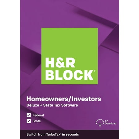 H&amp;R Block 2019 Deluxe + State PC (Digital Download)