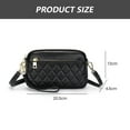 thumbnail image 2 of Triple Zip Lightweight Small Crossbody Bags for Women Quilted Shoulder Purses and Handbags - black, 2 of 6