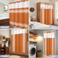 thumbnail image 7 of No Hook Shower Curtain, Orange Striped Shower Curtains for Bathroom with See Through Top Window, Farmhouse Orange White Stripes Aesthetics Waterproof & Washable Bath Curtain Stand Up Stall 36"x72", 7 of 7
