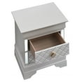 thumbnail image 5 of JERFIT White Nightstand with Drawers, Pearl White Bedside Table with Gold Crystal Knobs, Embossed X Design Wood Bedroom Furniture, 5 of 5