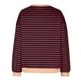 thumbnail image 5 of RYRJJ Women Striped Oversized Sweatshirt Color Block Crew Neck Long Sleeve Shirt Casual Pullover Top Fall Plus Size Y2K Clothes, 5 of 7