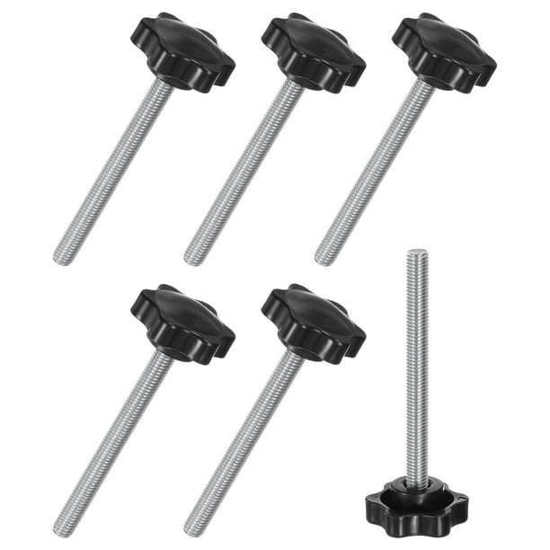 Uxcell 6-Pack Perillas de Sujeción en Estrella, Tornillos de Apriete Manual M8x90mm Mango 38mm