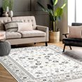 thumbnail image 5 of Haperlare Vintage Area Rugs Oriental Floral Distressed Accent Rug Machine Washable Rug Boho Living Room Rug, 5' x 7' Beige Black, 5 of 5