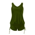 thumbnail image 4 of Women Swimsuits Swimwear Leisure Fashion 2Pcs Set Elegant Swimsuits for Tankini Top With Swimming Shorts Army Green XXL, 4 of 5