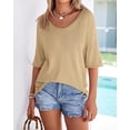 thumbnail image 6 of FreshPretty Sweaters for Women Summer Oversized Half Short Sleeve Knitted Pullover V Neck‌ Casual Loose Fit Spring Tops, 6 of 9
