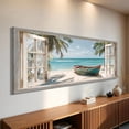 thumbnail image 2 of Ocean Beach Window Canvas Wall Art - Summer Coastal Seascape Picture Landscape Canvas Prints, Horizontal Tropical Sea Paintings Artwork for Home Decor, 2 of 7