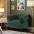 thumbnail image 7 of Modern Arm Chair Soft Corduroy Upholstered Comfy Reading Accent Chair with Sturdy Metal Frame,Removable and Washable Cover, Green, 7 of 7