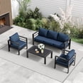 thumbnail image 3 of ELPOSUN  Aluminum Patio Furniture Set, Metal Patio Furniture Outdoor Couch, Aluminum Patio Chairs, 3 of 8