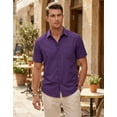 thumbnail image 4 of COOFANDY Men's Summer Casual Short Sleeve Button Down Shirt - Untucked Fit Dress Shirt with Pocket, 4 of 9