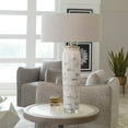 thumbnail image 7 of Uttermost Lenta Ceramic Iron and Crystal Table Lamp in Off White, 7 of 7