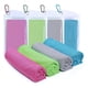 thumbnail image 1 of Paquete de 4 toallas refrescantes (101,6 x 30,5 cm), ideales para deportes de hielo, para el cuello, suaves, transpirables y de microfibra para gimnasio, entrenamiento, fitness y yoga. Azul cielo,, 1 of 6